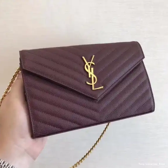 Tony Luxuries MATELASSÉ YSL CHAIN CASSANDRE WALLET 0701